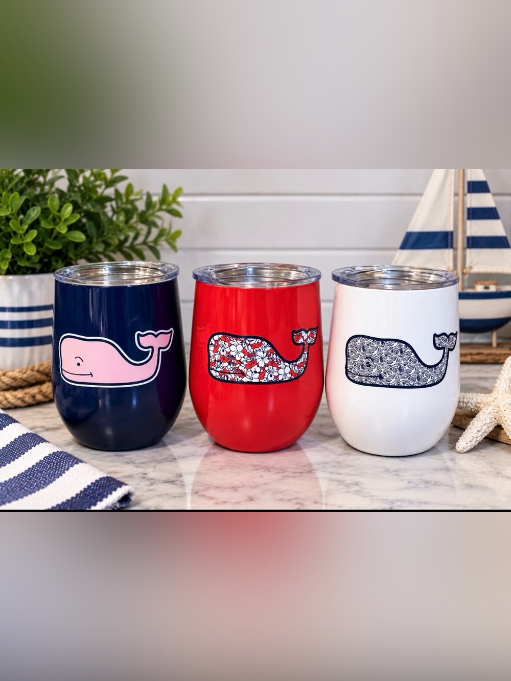 Vineyard Vines x Target Stemless Wine/ Drink  Tumblers (3)